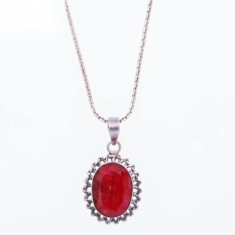 Silver Ruby Pendant